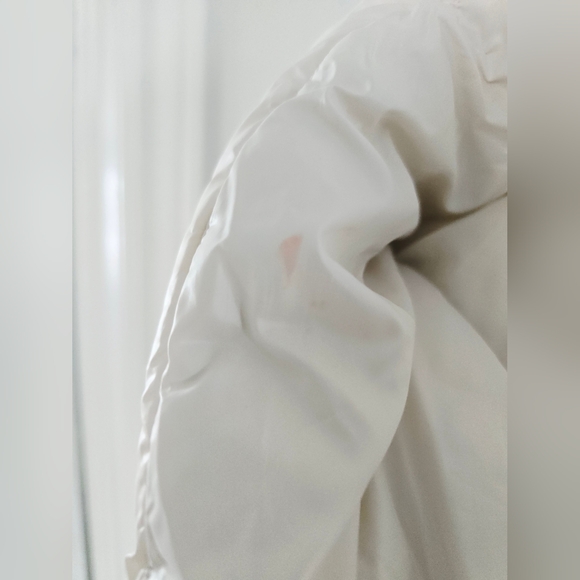 BCBG Generation Off White Black Long Puffer Parka Coat Jacket Size L - Picture 12 of 12